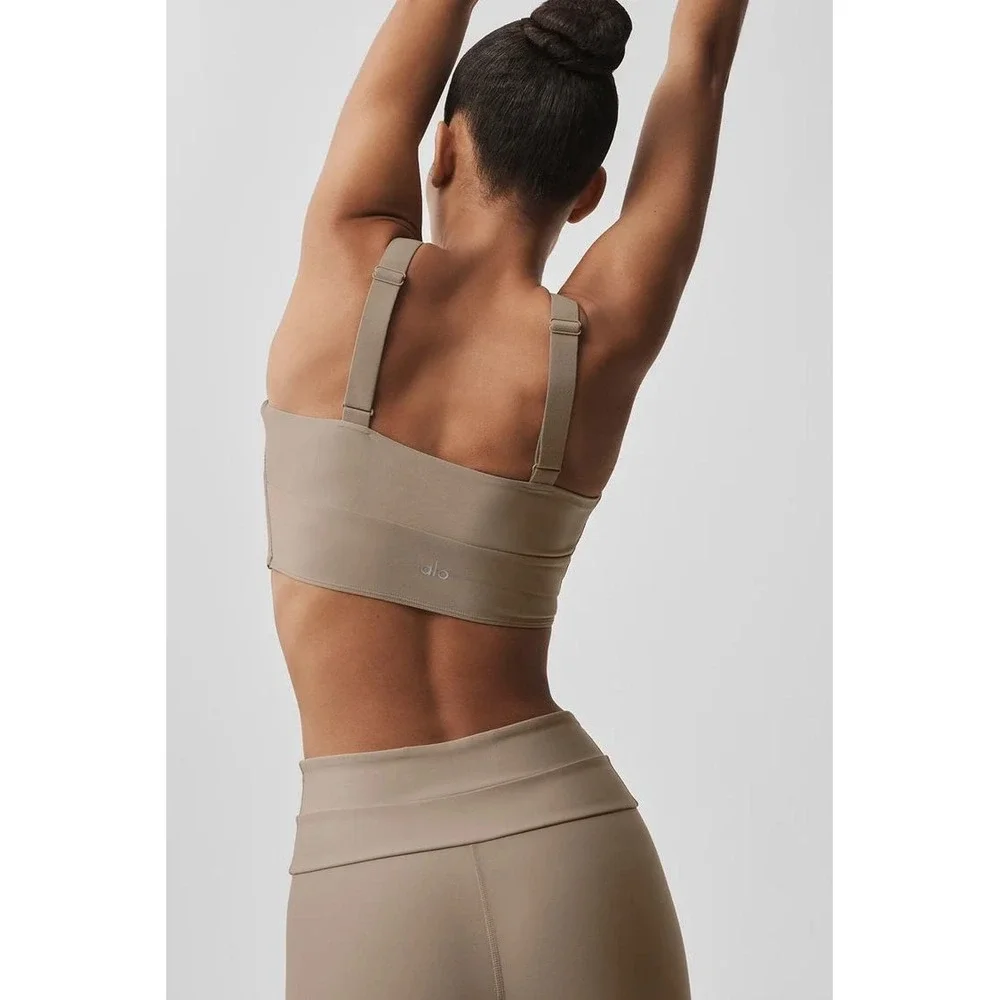 Alo Yoga Airlift Horizon Bra Gravel Medium New With Tags